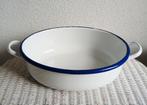 emaille teil ovaal wit met blauw, Antiek en Kunst, Antiek | Emaille, Ophalen of Verzenden