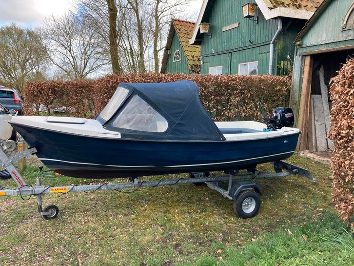 Sloep Antaris 400 met trailer, Watersport en Boten, Sloepen, Zo goed als nieuw, Tot 10 pk, 3 tot 6 meter, Buitenboordmotor, Benzine