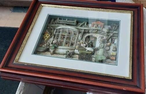 2 stuks 3D schilderijen Anton Pieck, Ophalen of Verzenden