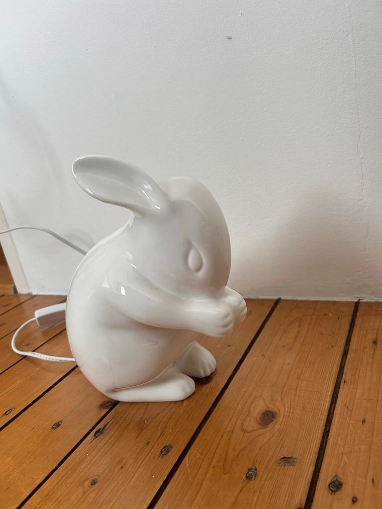 Nachtlampje konijn, porselein, 20x23 cm, zo goed als nieuw, Ophalen, Zo goed als nieuw