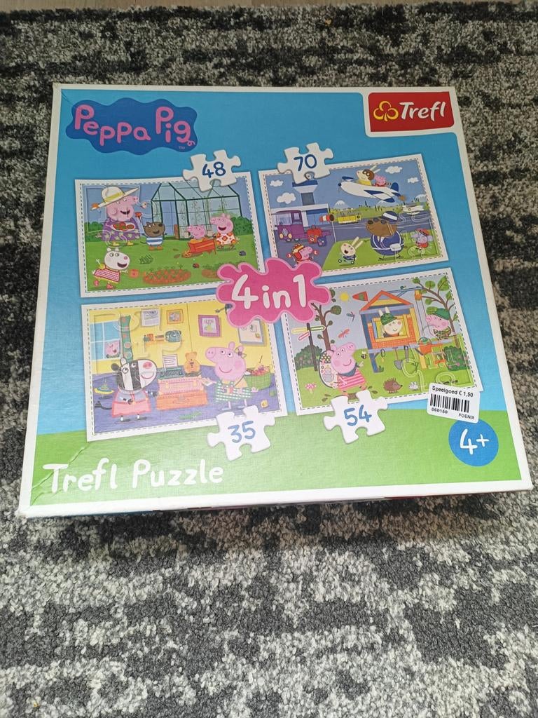 Peppa Pig 4-in-1 Puzzelset, Kinderen en Baby's, Speelgoed | Kinderpuzzels, Ophalen of Verzenden, 10 tot 50 stukjes, Gebruikt, 4 tot 6 jaar