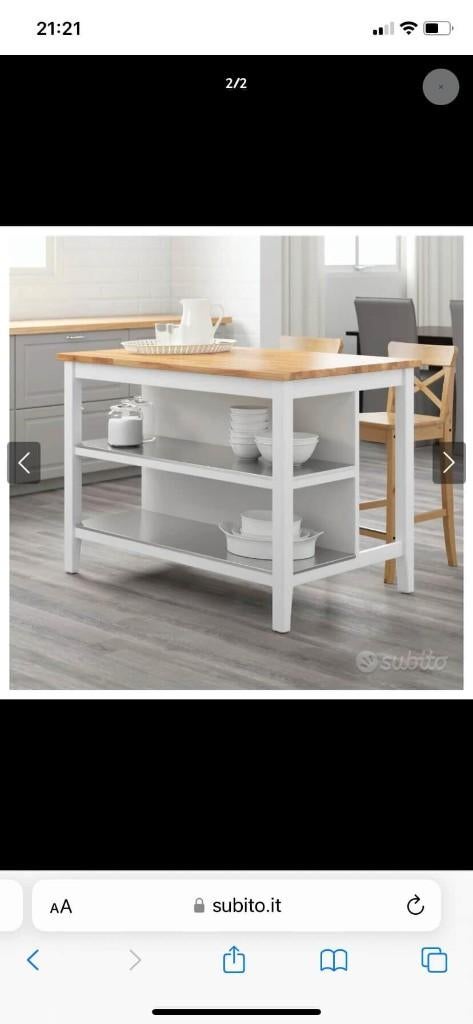 Ikea keukeneiland, Ophalen, Gebruikt, Wit, 50 tot 100 cm