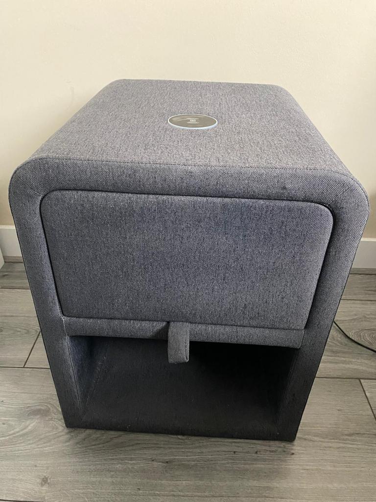 Nachtkastje antraciet met laaddock zgan, Ophalen, Zo goed als nieuw, Minder dan 45 cm, Minder dan 55 cm