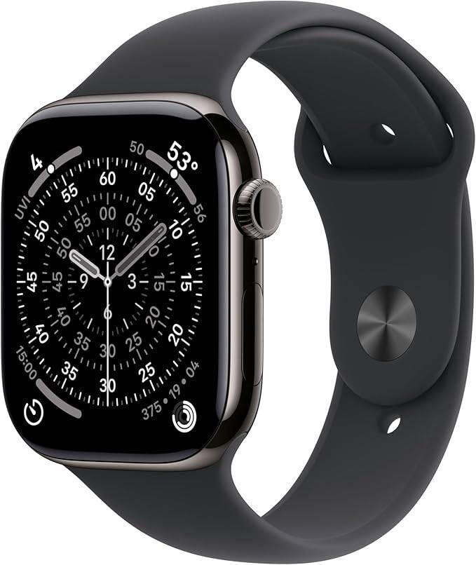 Apple Watch Series 11 GPS + Cellular 46mm Jet Black SB M/L, Hoogte, Apple Watch ⌚️, Zwart, IOS