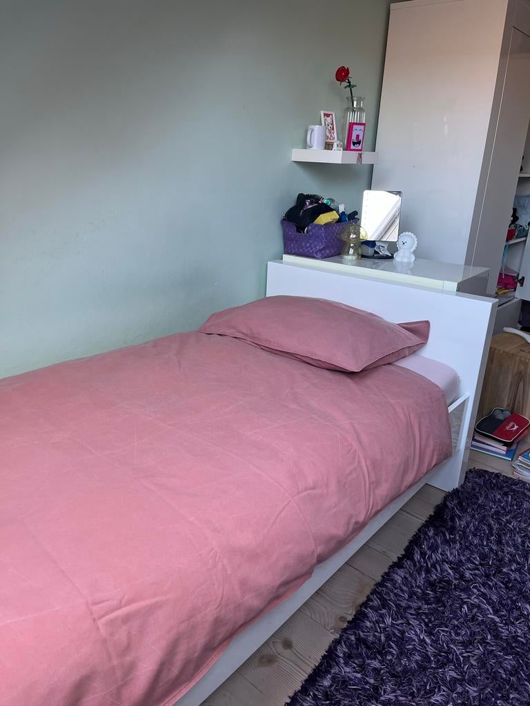 Bed 90x200 Alaska Babypark hoogglans wit, 85 tot 100 cm, Zo goed als nieuw, 180 cm of meer, Ophalen