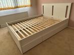 Bedframe met 2 bedlades 140x200cm wit Songesand IKEA, Huis en Inrichting, Slaapkamer | Bedden, Ophalen, Gebruikt, Wit, Tweepersoons