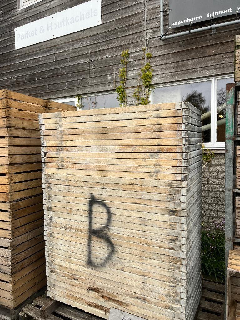 Steenschotten van hout , circa 60,5 x 120  GOEDKOOP B-keus, Tuin en Terras, Bielzen en Borders, Ophalen, Gebruikt, 100 tot 200 cm