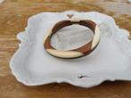 Vintage handgemaakte houten armband, Ophalen of Verzenden, Nieuw, Bruin, Zilver