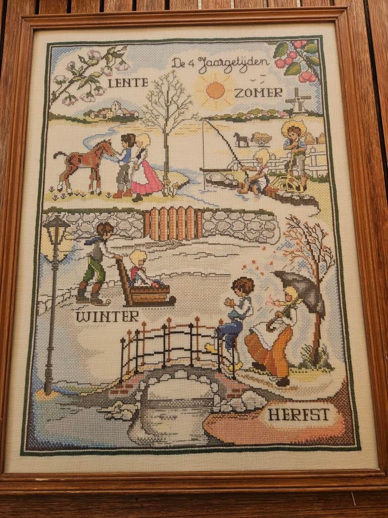 Borduurwerk 4 jaargetijden., Ophalen of Verzenden