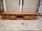 Supergroot Tv-Dressoir Rough Teak, Teakhout, NVT, Zo goed als nieuw, 200 cm of meer