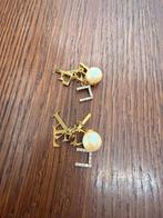 Elisabetta Franchi manchetknopen met parels en strass, Ophalen of Verzenden, Zo goed als nieuw, Overige materialen, Verguld