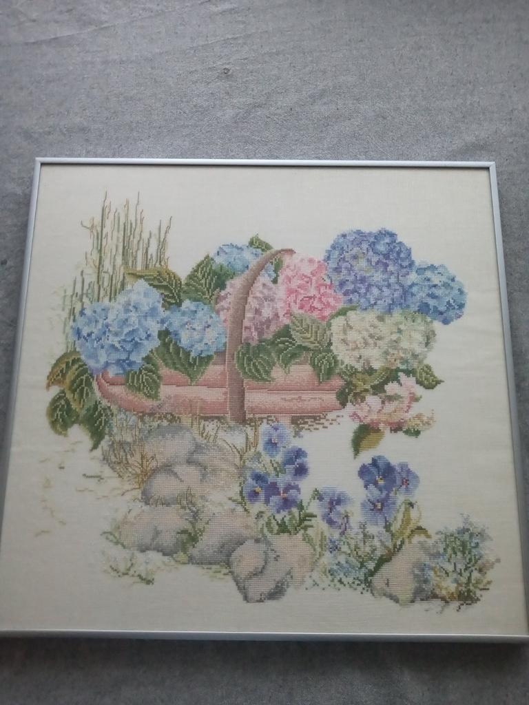 Handgeborduurd schilderij, Minder dan 50 cm, Ophalen of Verzenden, Zo goed als nieuw, Schilderij