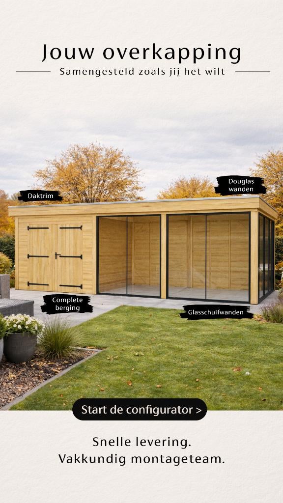 Ontwerp in 3D, LAAGSTE PRIJS van NL & BE, Tuin en Terras, Overkappingen, Nieuw, Veranda, Ophalen of Verzenden