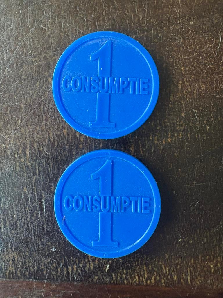 Consumptie munten 2 stuks, Ophalen of Verzenden, Overige materialen, Nederland