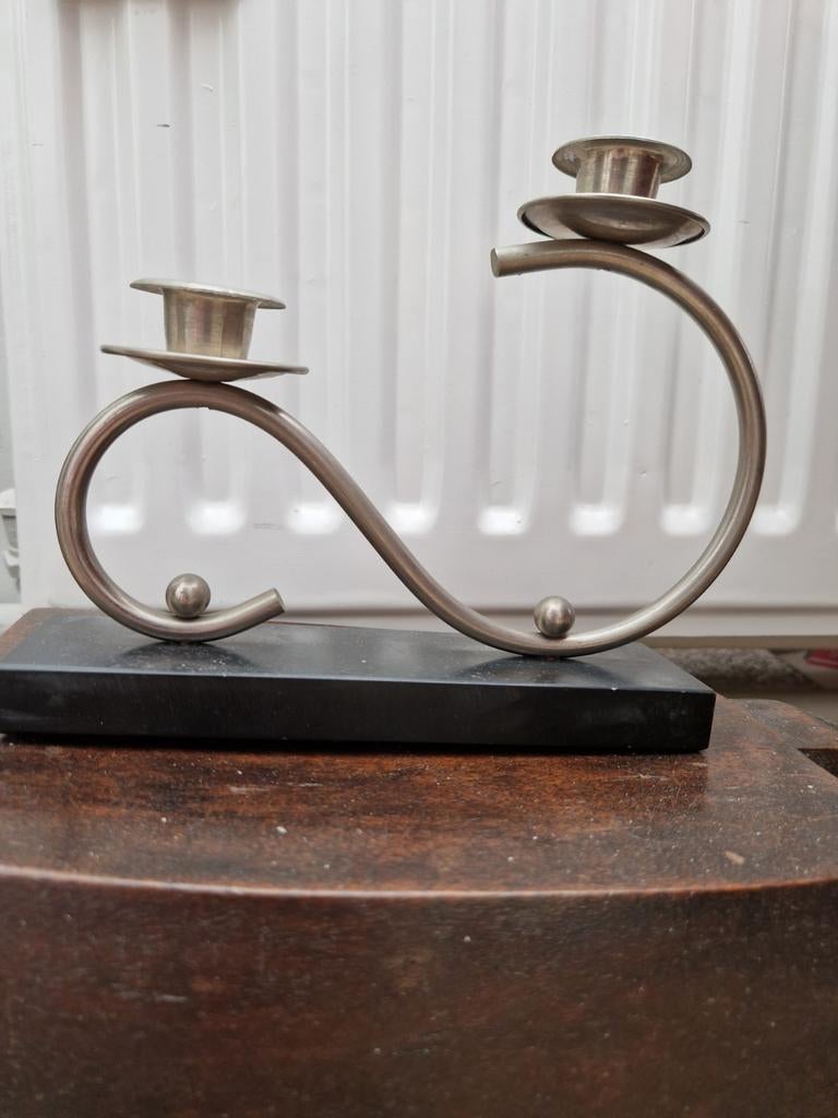 Art deco jaren 20 30 kandelaar Gispen, Antiek en Kunst, Antiek | Kandelaars, Ophalen of Verzenden, Koper of Brons