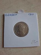 Halve Gulden Wilhelmina 1910 - Opgestoken Haar, Ophalen of Verzenden