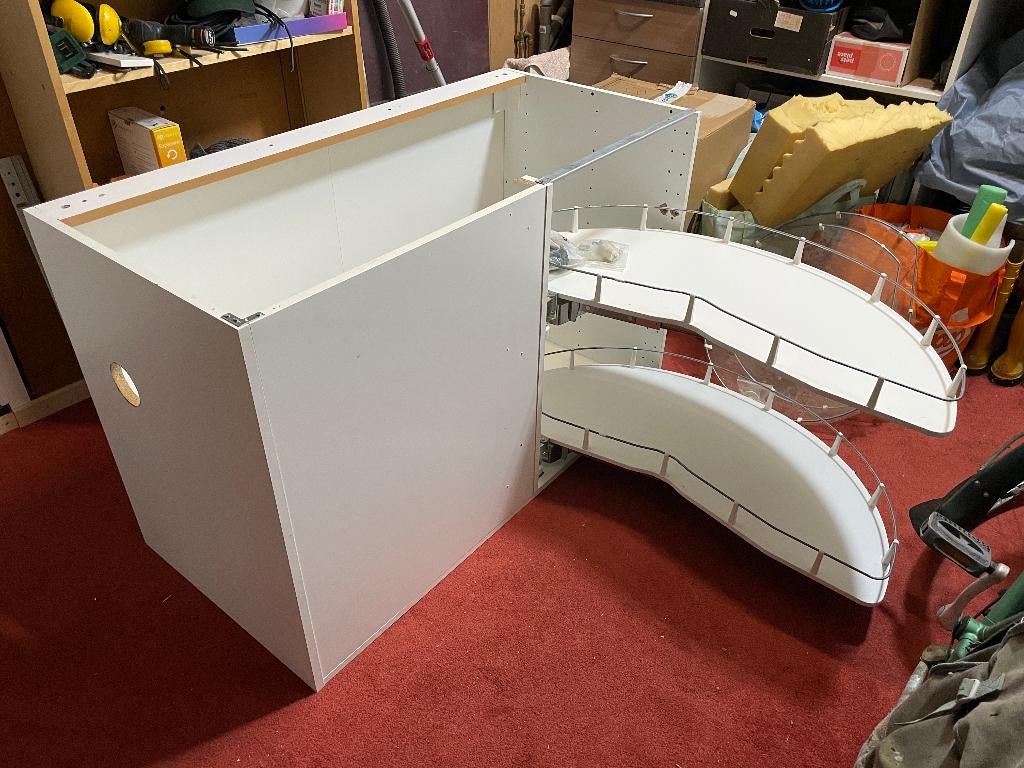 Ikea Method hoekkast onder met carrousel, Huis en Inrichting, Ophalen, Gebruikt, Wit, 50 tot 100 cm