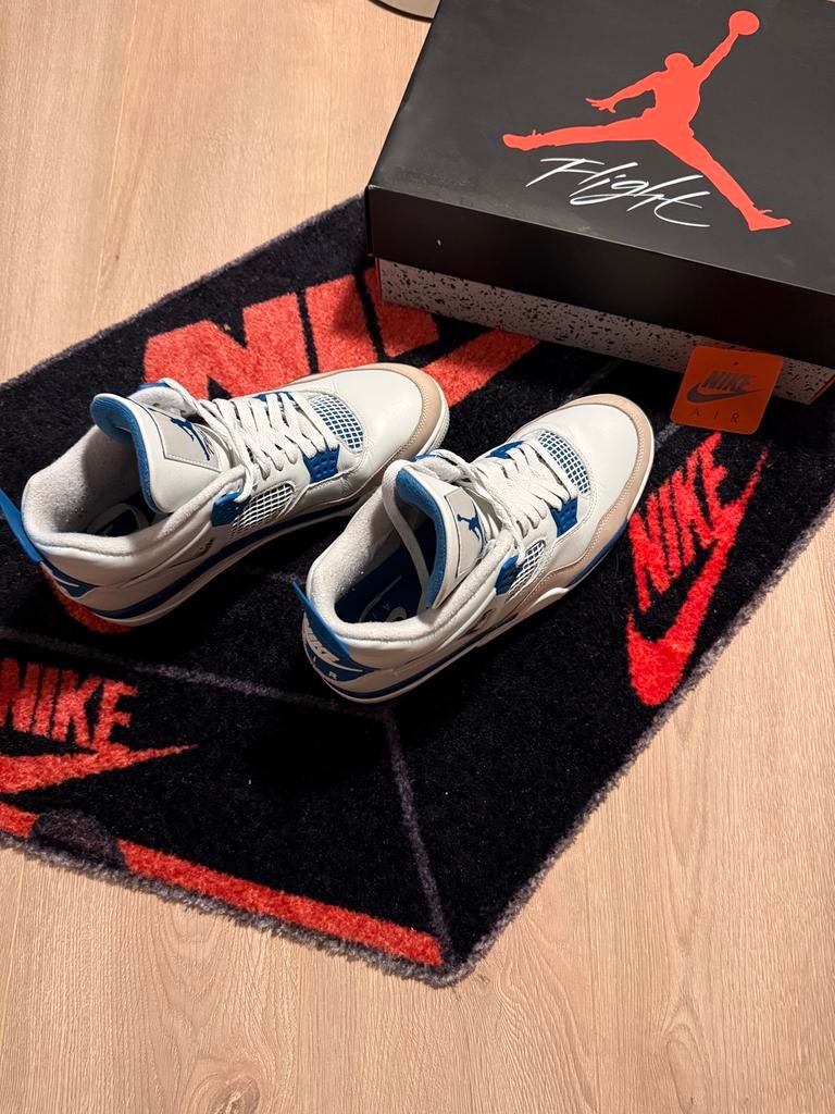 Nike Air Jordan 4 Retro Military Blue - Topconditie!, Blauw, Ophalen of Verzenden, Sneakers of Gympen, Zo goed als nieuw