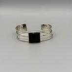 ZILVEREN KLEM ARMBAND MET ONYX, Ophalen of Verzenden, Zilver, Armband