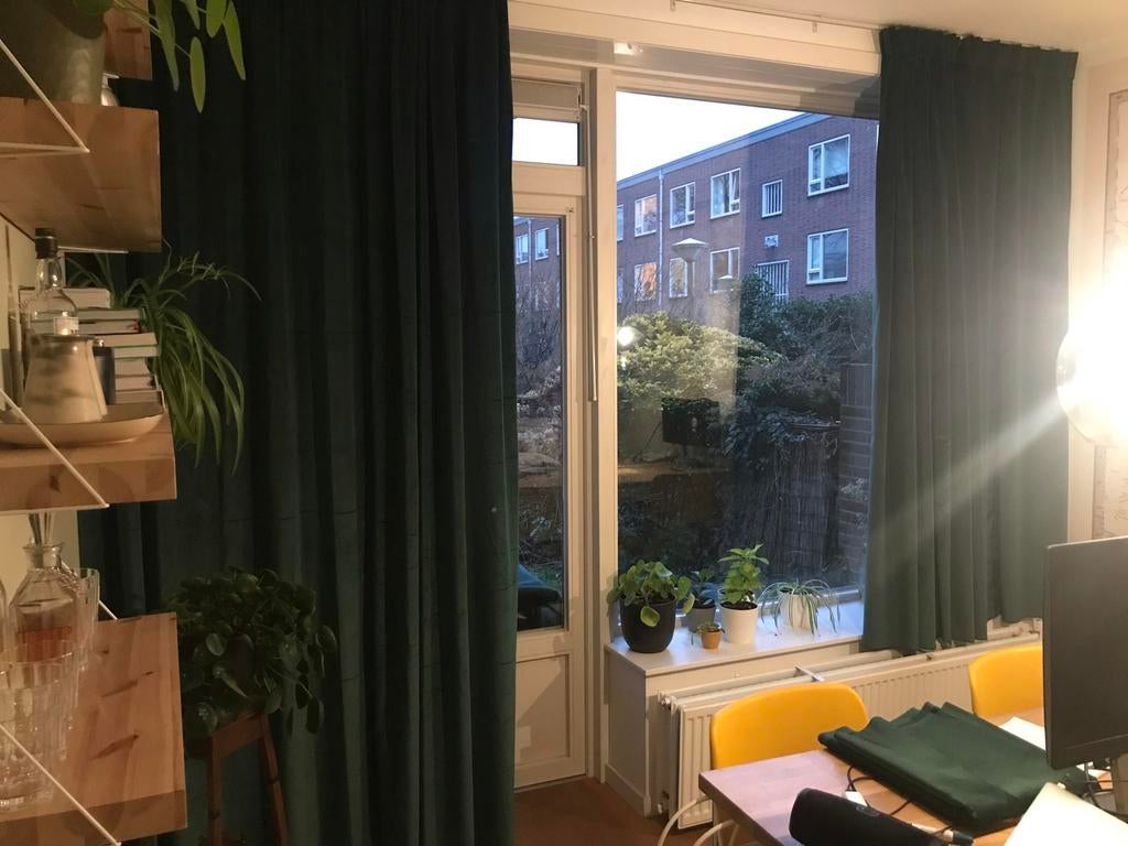 Velours gordijnen donkergroen, twee maten, Huis en Inrichting, Ophalen, Gebruikt, 200 cm of meer, 150 tot 200 cm