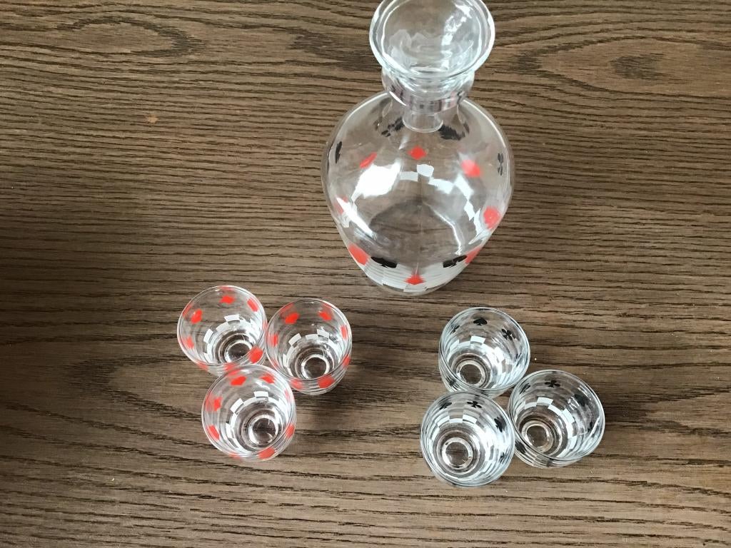 Karaf met borrels / borrelsetje / Karaf, Glas of Glazen, Ophalen of Verzenden, Overige stijlen, Glas