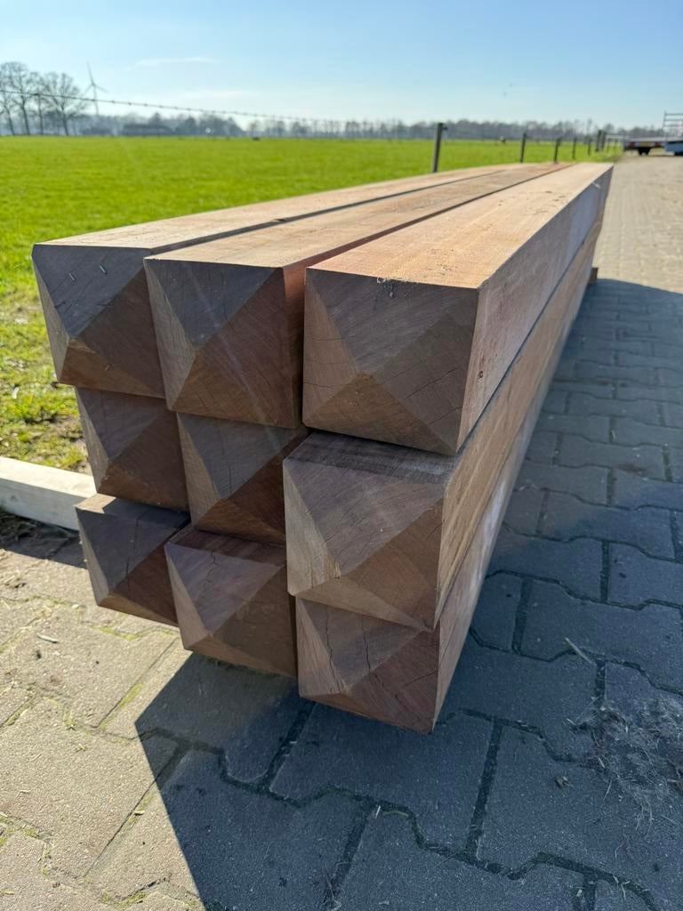 Hardhouten Azobé palen 300x14x14 cm, Ophalen, Palen, Nieuw, Hardhout