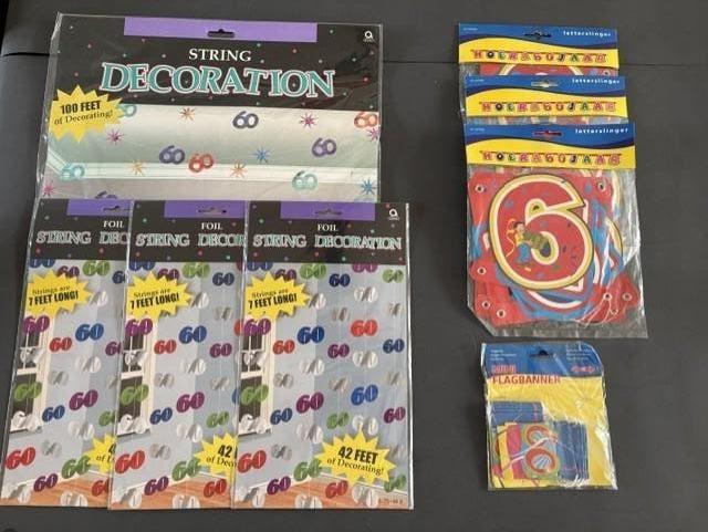 verjaardag versier pakket 60 jaar pakket B, Ophalen of Verzenden, Nieuw, Versiering, Verjaardag