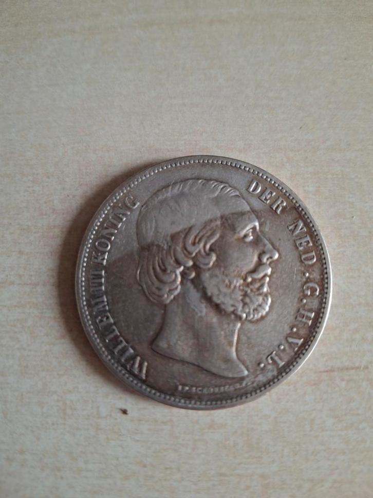 2 1/2 Gulden 1864 Willem III Nederland Zilveren Munt, Postzegels en Munten, Munten | Nederland, Ophalen of Verzenden