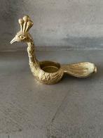 Messing Pauw Waxinelichthouder, Gebruikt, Overige kleuren, Brons of Koper, Ophalen of Verzenden