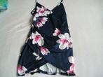 Dameskleding: donkerblauw gebloemd zomerjurkje, mt 36, Blauw, Ophalen of Verzenden, Zo goed als nieuw, Maat 36 (S)