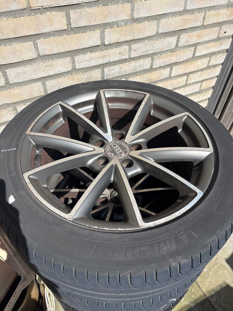 Audi Velgen met Michelin Zomerbanden - 18 inch, Auto-onderdelen, Banden en Velgen, Banden en Velgen, Zomerbanden, 19 inch, Overige
