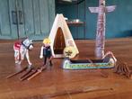 Playmobil cowboy/indiaanset met tipitent en totempaal, Ophalen of Verzenden, Gebruikt