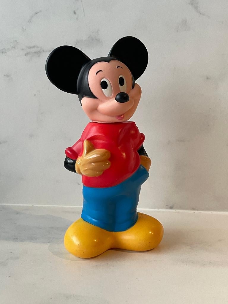 Vintage plastic Mickey Mouse shampoo fles (leeg), Verzamelen, Ophalen of Verzenden, Mickey Mouse, Zo goed als nieuw, Beeldje of Figuurtje
