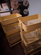 IKEA RÅSKOG Roltafel - Beige/Geel 2 stuks, Ophalen, Zo goed als nieuw