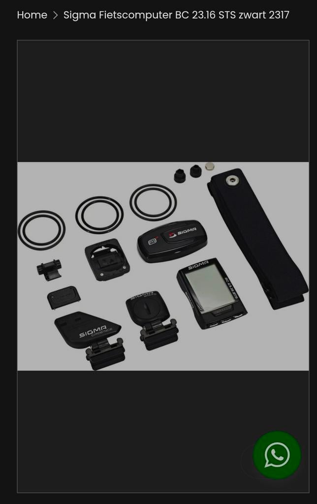 SIGMA 23.16 STS FIETSCOMPUTER, Ophalen of Verzenden, Draadloos, Zo goed als nieuw