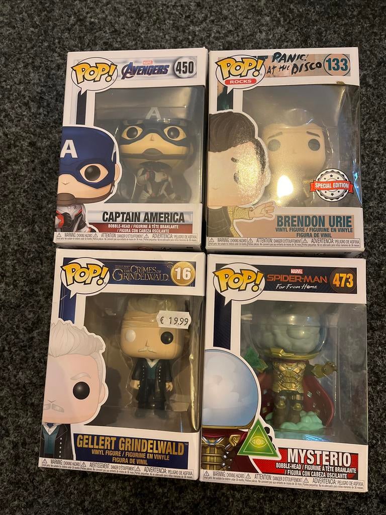 Funko Pop! Bundel: Marvel, Panic! At The Disco, Grindelwald, Verzamelen, Ophalen of Verzenden, Zo goed als nieuw