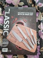 Messen messenset met dunschiller en bamboe snijplank nieuw!, Huis en Inrichting, Keuken | Bestek, Ophalen of Verzenden