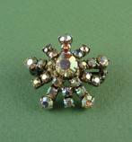 broche zilverkleurig met 26 steentjes, veel schittering, Overige materialen, Gebruikt, Verzenden, Minder dan 4 cm