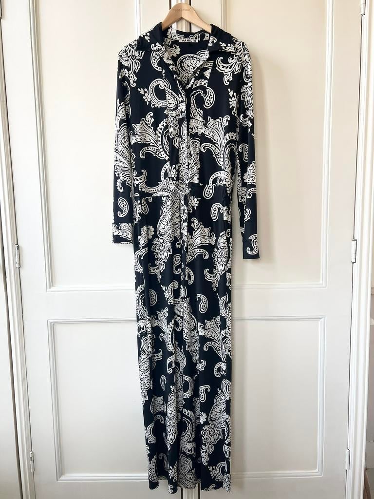 Vanilia jumpsuit zwart/wit, maat 38, Kleding | Dames, Jumpsuits, Ophalen of Verzenden, Zo goed als nieuw, Maat 38/40 (M), Zwart