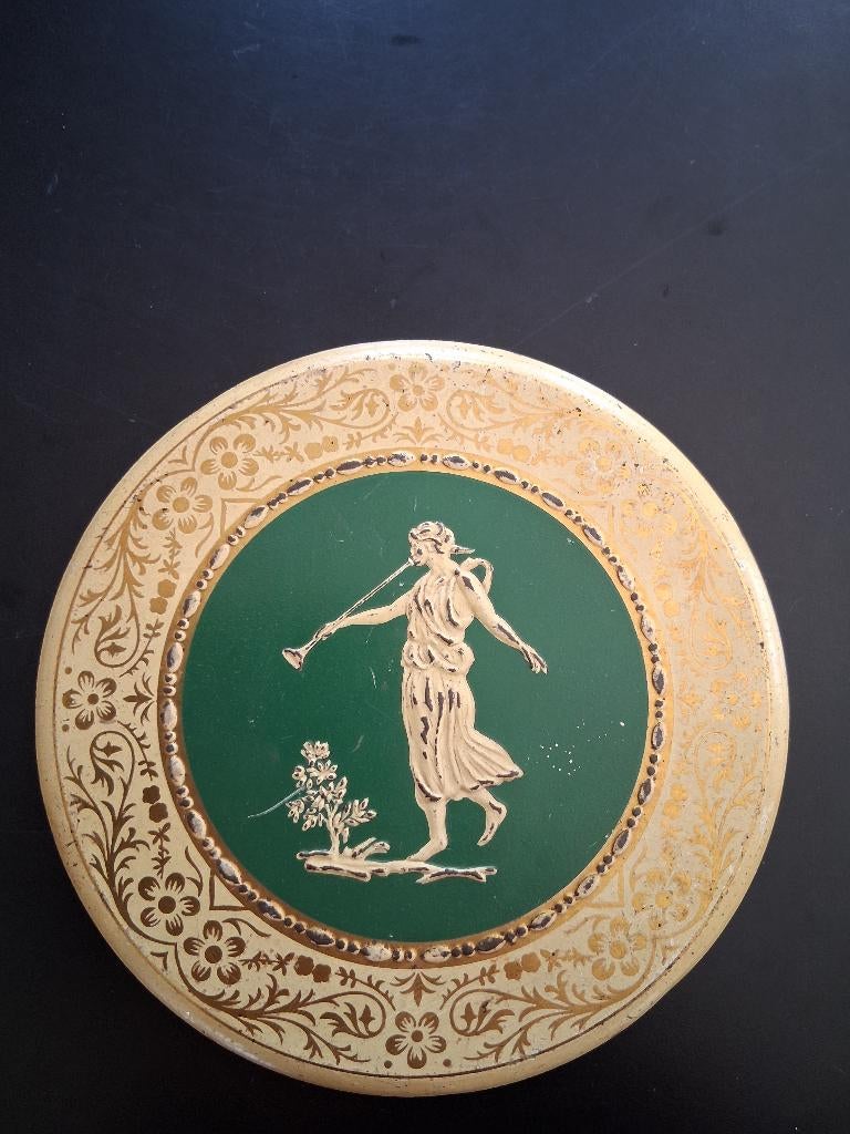 Brocante blikken A H trommel fluitspeler *eureka*, Ophalen of Verzenden