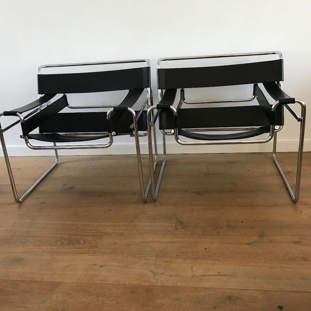 2 Knoll International Wassily B3 chair Marcel Breuer Vintage, Ophalen of Verzenden, Zo goed als nieuw, Nvt, Nvt