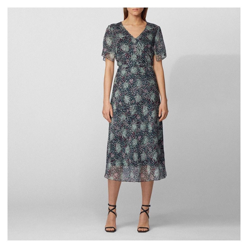 Hugo Boss jurk "Decrina" 100% zijde chiffon: nieuw-maat 38!, Kleding | Dames, Jurken, Maat 38/40 (M), Blauw, Nieuw, Ophalen of Verzenden