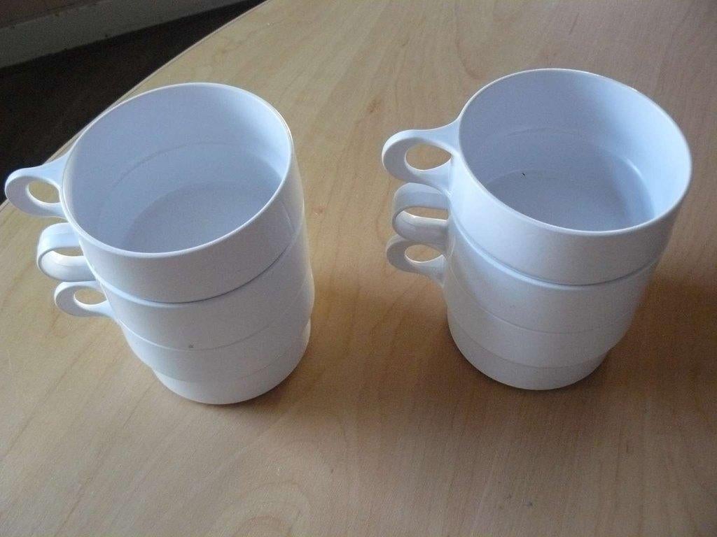 8 witte Coppia soepkommen., Caravans en Kamperen, Kampeeraccessoires, Zo goed als nieuw, Ophalen of Verzenden