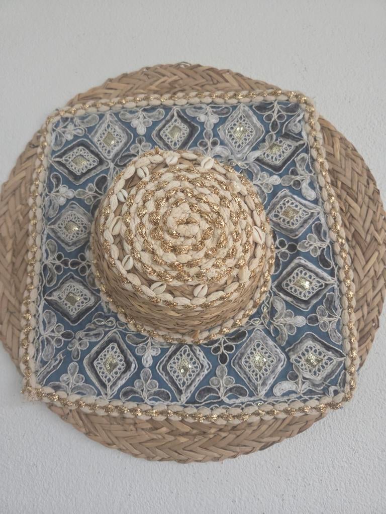 Denim Strandhoed Ibiza met verstelbaar bandje, Ophalen, Gedragen, One size fits all, Hoed