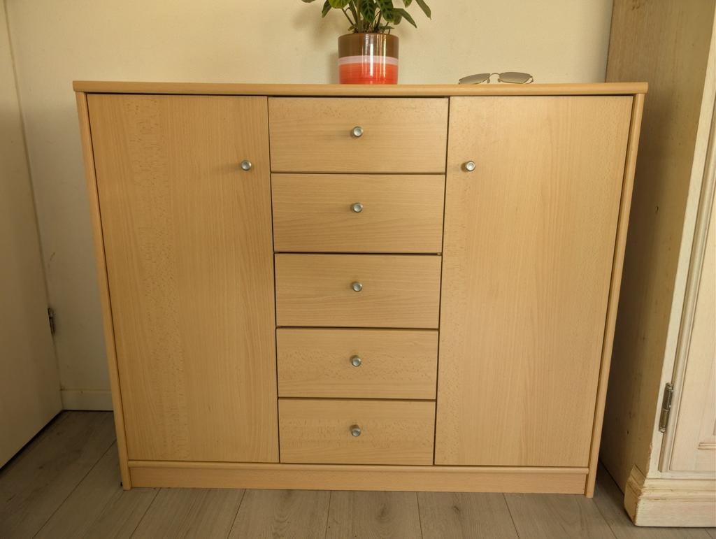 Stevige kast met lades en deuren - geen Ikea, Gebruikt, 100 tot 150 cm, Ophalen of Verzenden, 25 tot 50 cm