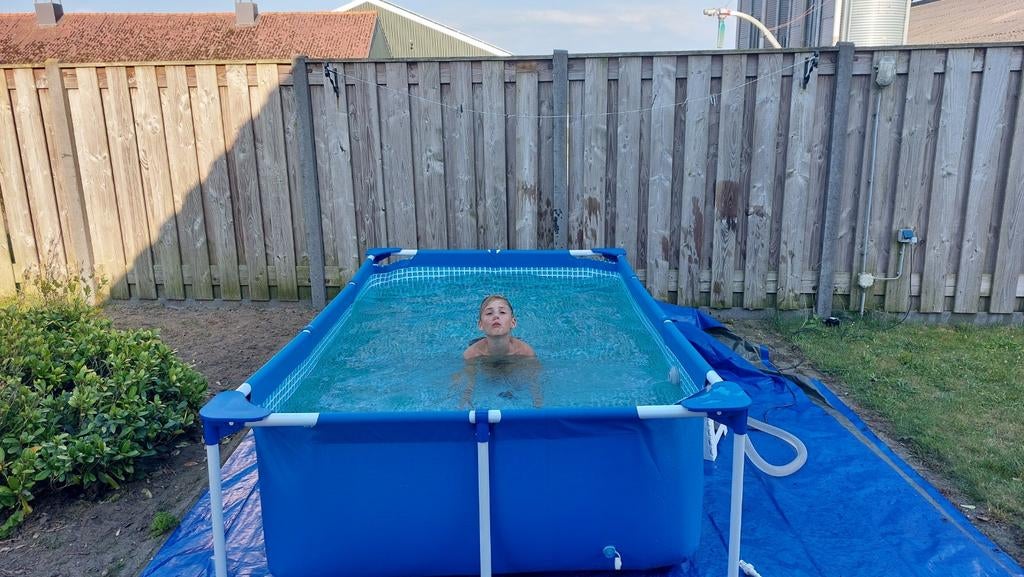 Zwembad 2.6 x 1.6 m met pomp, filter, afdekzeil, verwarming, Gebruikt, Ophalen of Verzenden, Minder dan 200 cm, Opzetzwembad