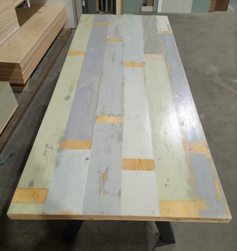 Tafel van sloophout / 225 x 95 cm / sloophouten meubels, Ophalen, Rechthoekig, 50 tot 100 cm