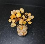 Citrienkwarts boompje edelsteen in glazen flesje edelstenen, Ophalen of Verzenden