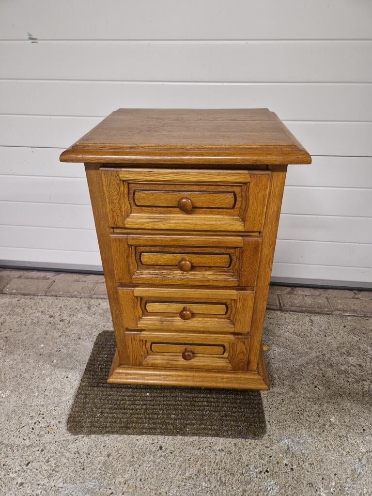 Massief eiken 4 ladekast, Huis en Inrichting, Ophalen, Eikenhout, 50 tot 100 cm, Zo goed als nieuw