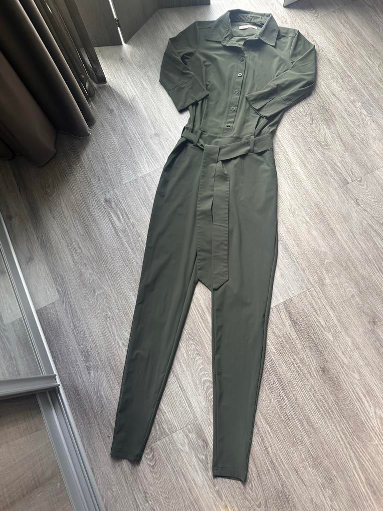Studio Anneloes Jumpsuit Olijfgroen Travelstof Maat XXS, Ophalen of Verzenden, Zo goed als nieuw, Maat 34 (XS) of kleiner, Groen